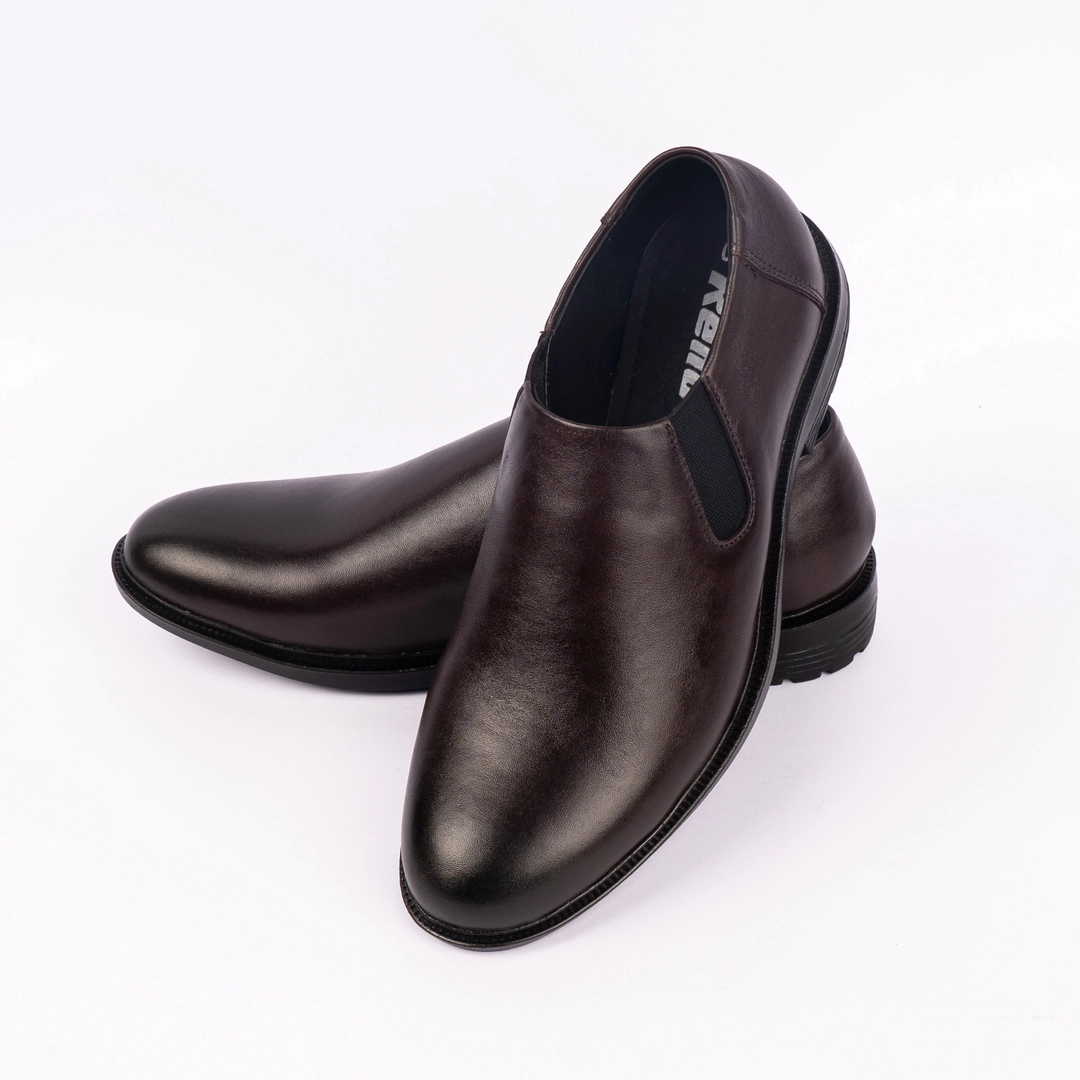Reno Leather Formal Shoes-Chocolate-RF2092